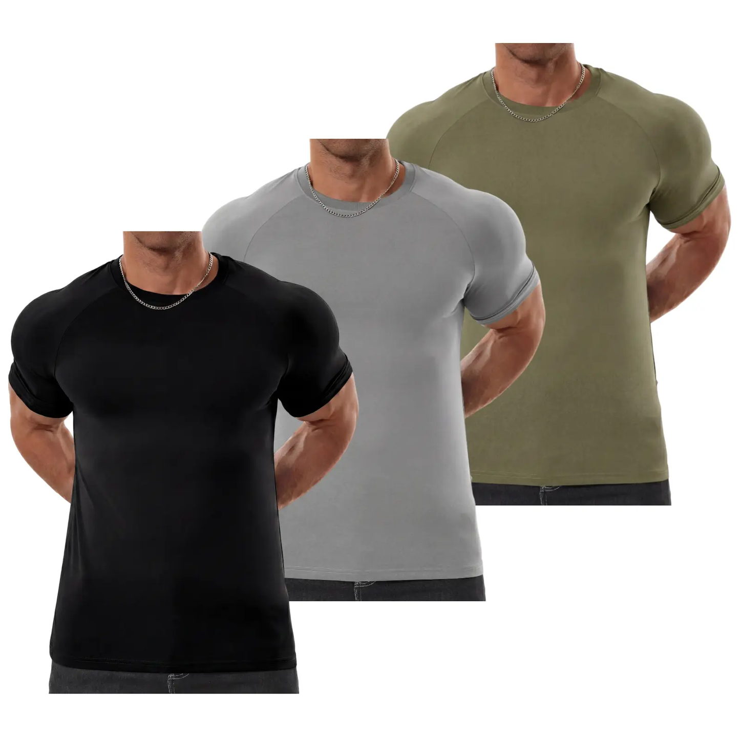 🔥Men's Raglan Sleeve Tee, Athletic Tapered Fit🔥20-Pack Today Only $29.99
