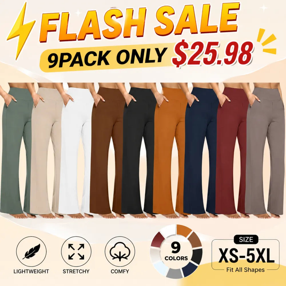 💘 Summer Sale 💘Women’s High-Waist Wide Leg Pants – Business Casual Yoga Dress Pants with Pockets