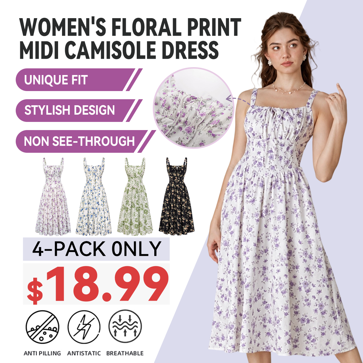 Women's floral print midi dress