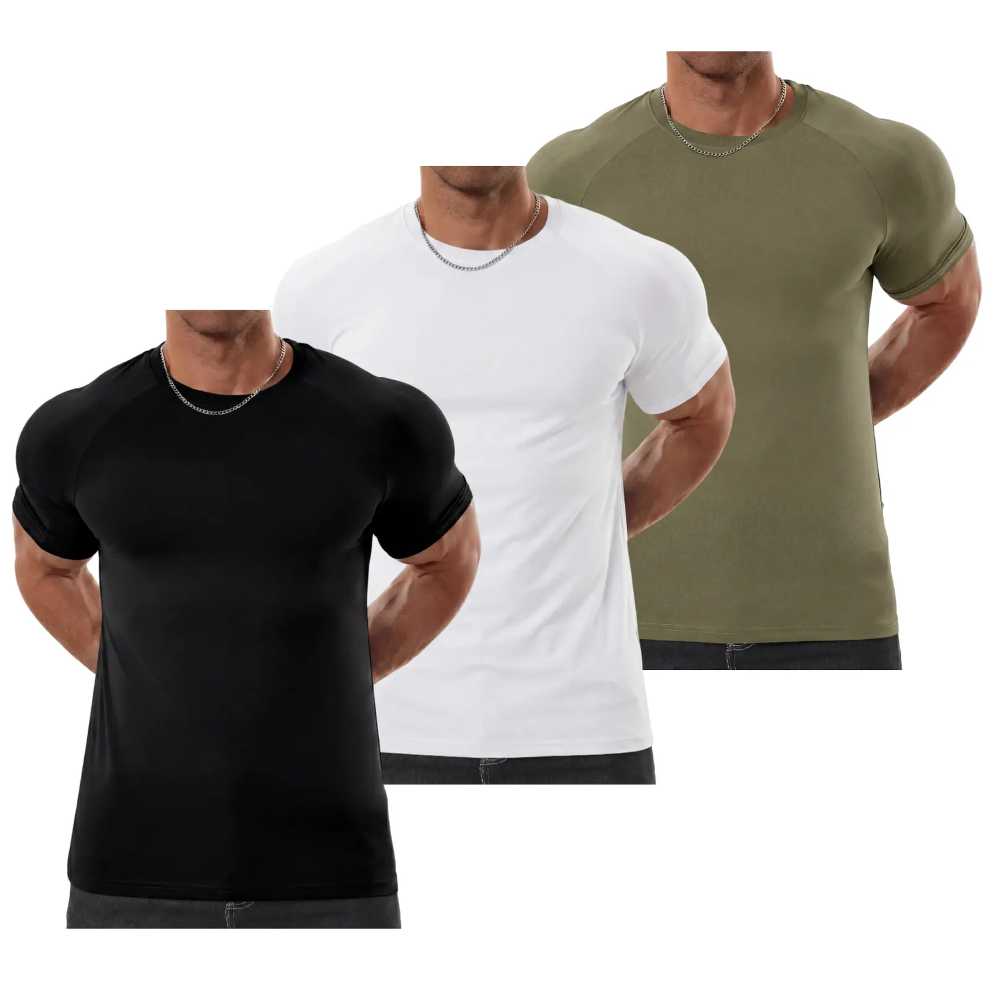 🔥Men's Raglan Sleeve Tee, Athletic Tapered Fit🔥20-Pack Today Only $29.99