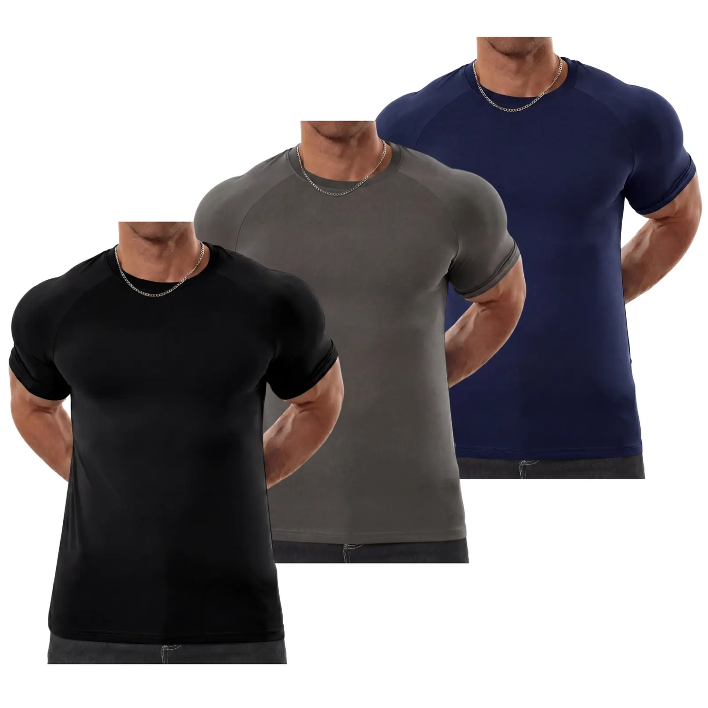 🔥Men's Raglan Sleeve Tee, Athletic Tapered Fit🔥20-Pack Today Only $29.99