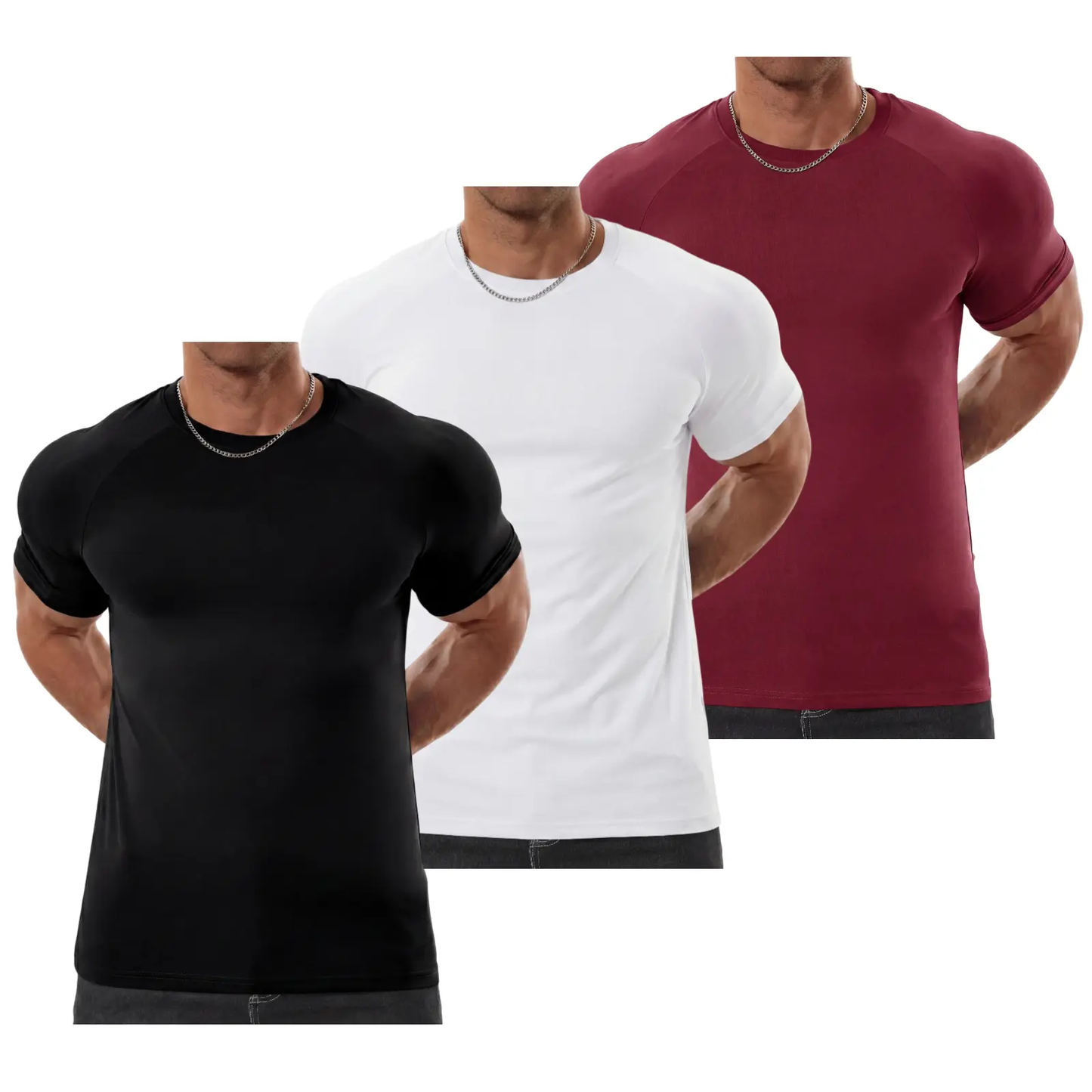 🔥Men's Raglan Sleeve Tee, Athletic Tapered Fit🔥20-Pack Today Only $29.99