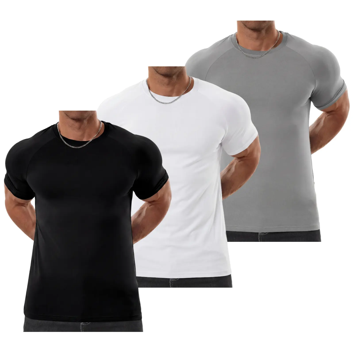 🔥Men's Raglan Sleeve Tee, Athletic Tapered Fit🔥20-Pack Today Only $29.99