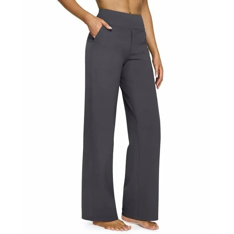 💘 Summer Sale 💘Women’s High-Waist Wide Leg Pants – Business Casual Yoga Dress Pants with Pockets
